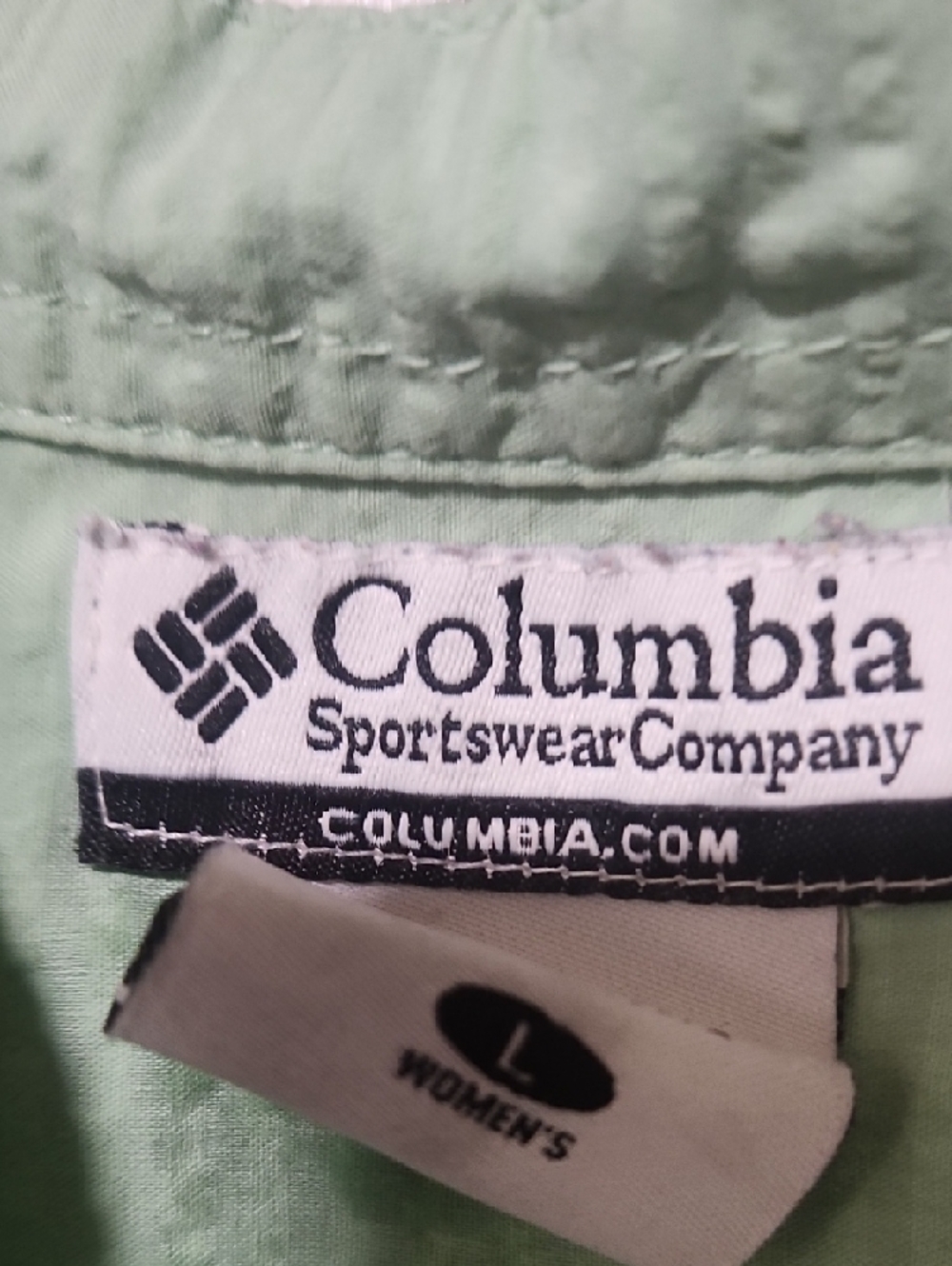 Columbia Light Sage Green Short Sleeve Button-Front Shirt - Picture 2 of 4